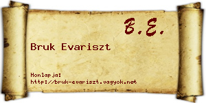 Bruk Evariszt névjegykártya